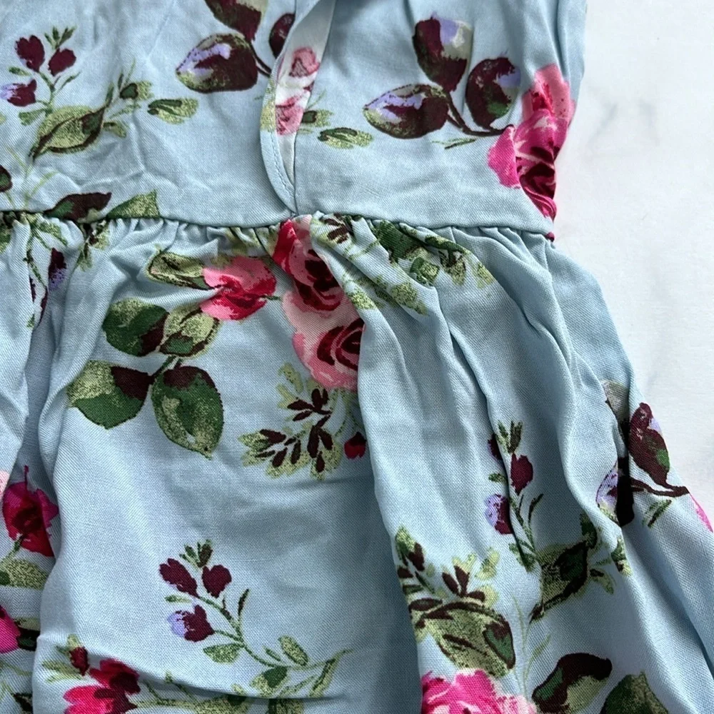 The Children's Place Girls Mommy And Me Floral Tiered Dress Blue Size 16 XXL NWT